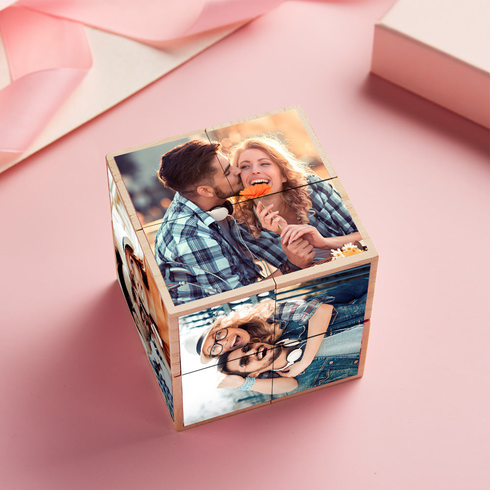 Personalizowana kostka ze zdjęciami na prezent dla pary na Walentynki
