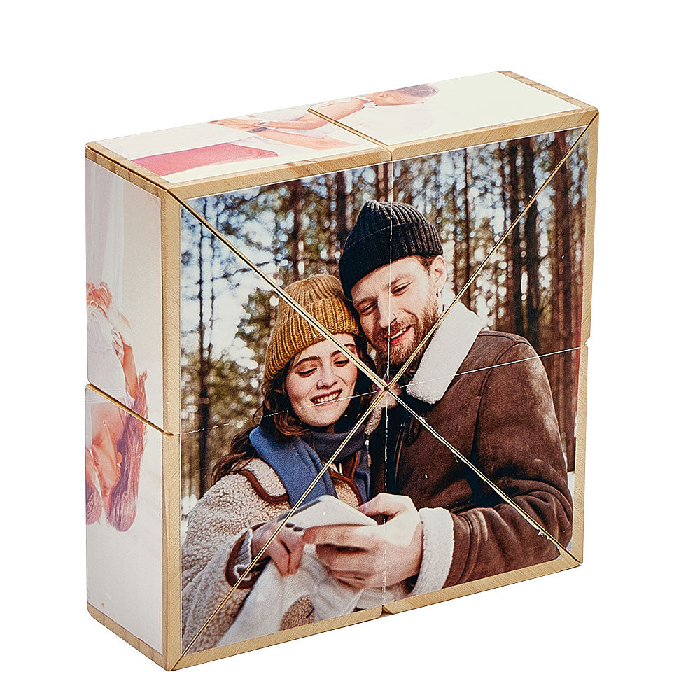 Personalizowana kostka ze zdjęciami na prezent świąteczny dla bliskich
