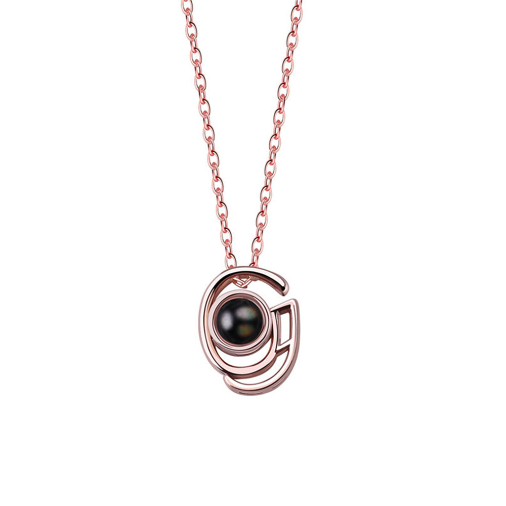 A-Z 26 Letters Custom Projection Necklace 925 Sterling Silver