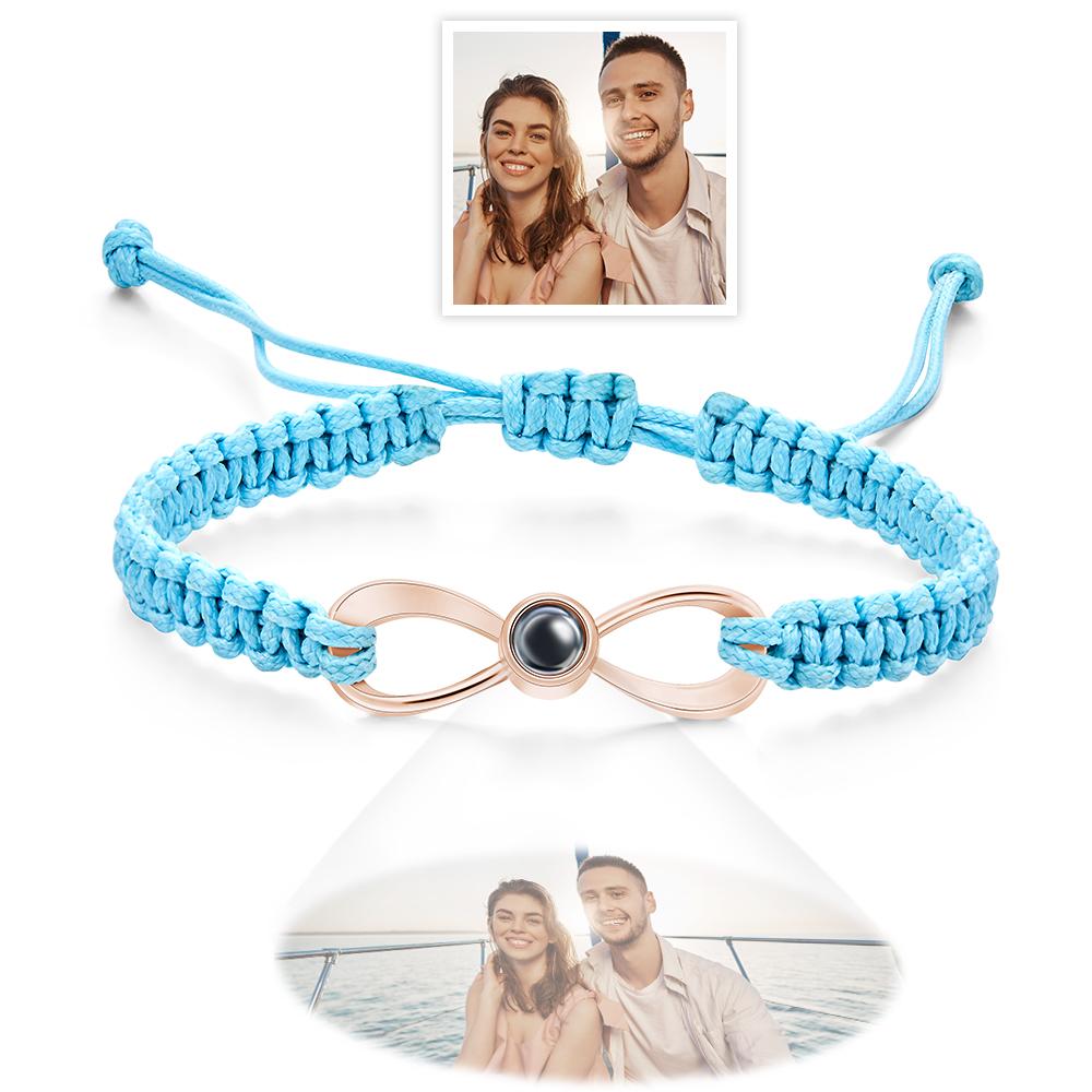 Custom Infinity Projection Photo Bracelet Couple Jewelry