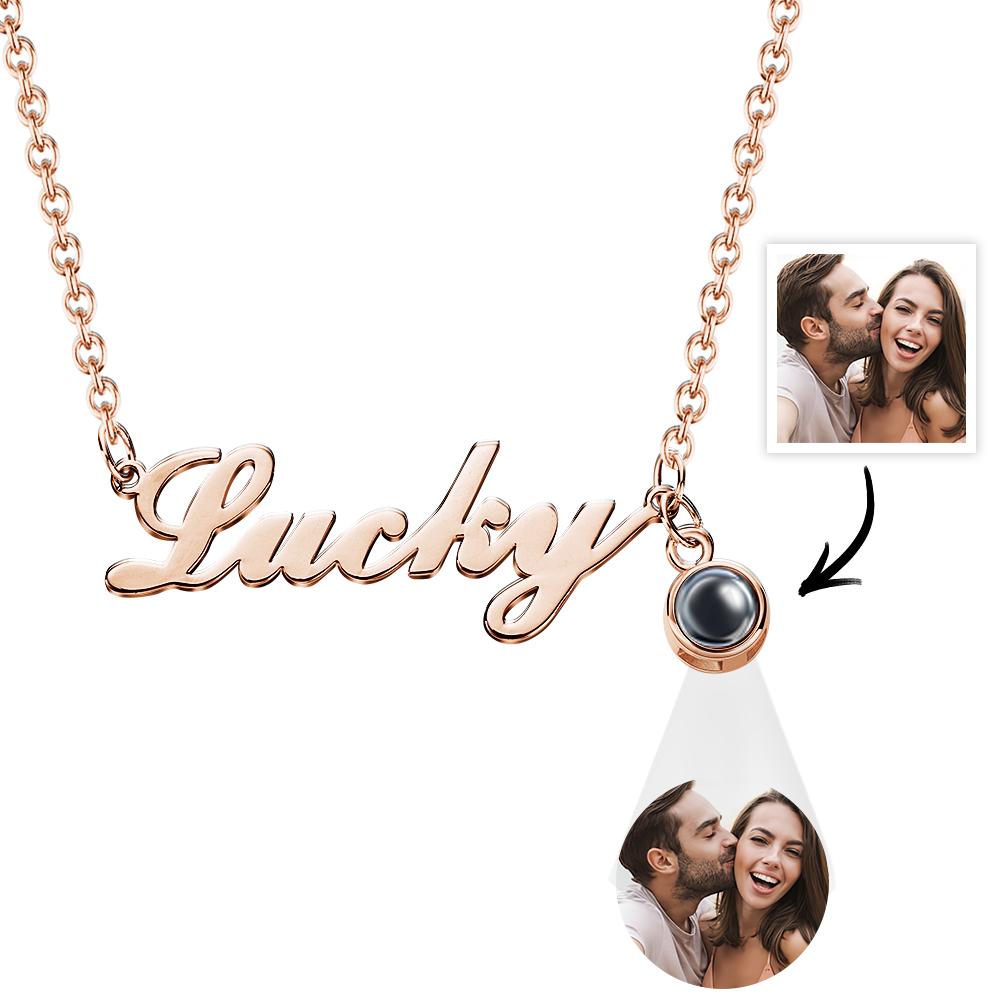 Custom Signature Lucky Name And Picture Projection Necklace Great Gift