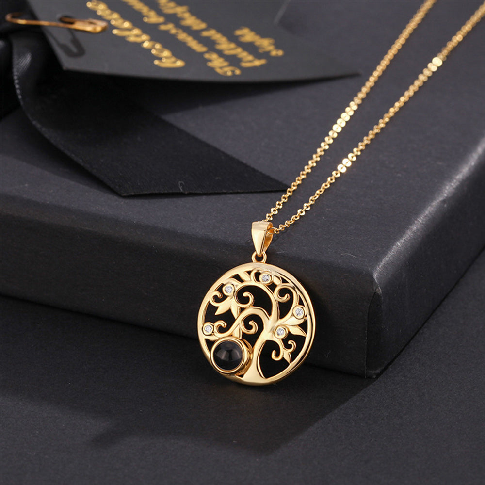 Custom Projection Necklace Love Tree Shape Photo Necklace Gift for Her