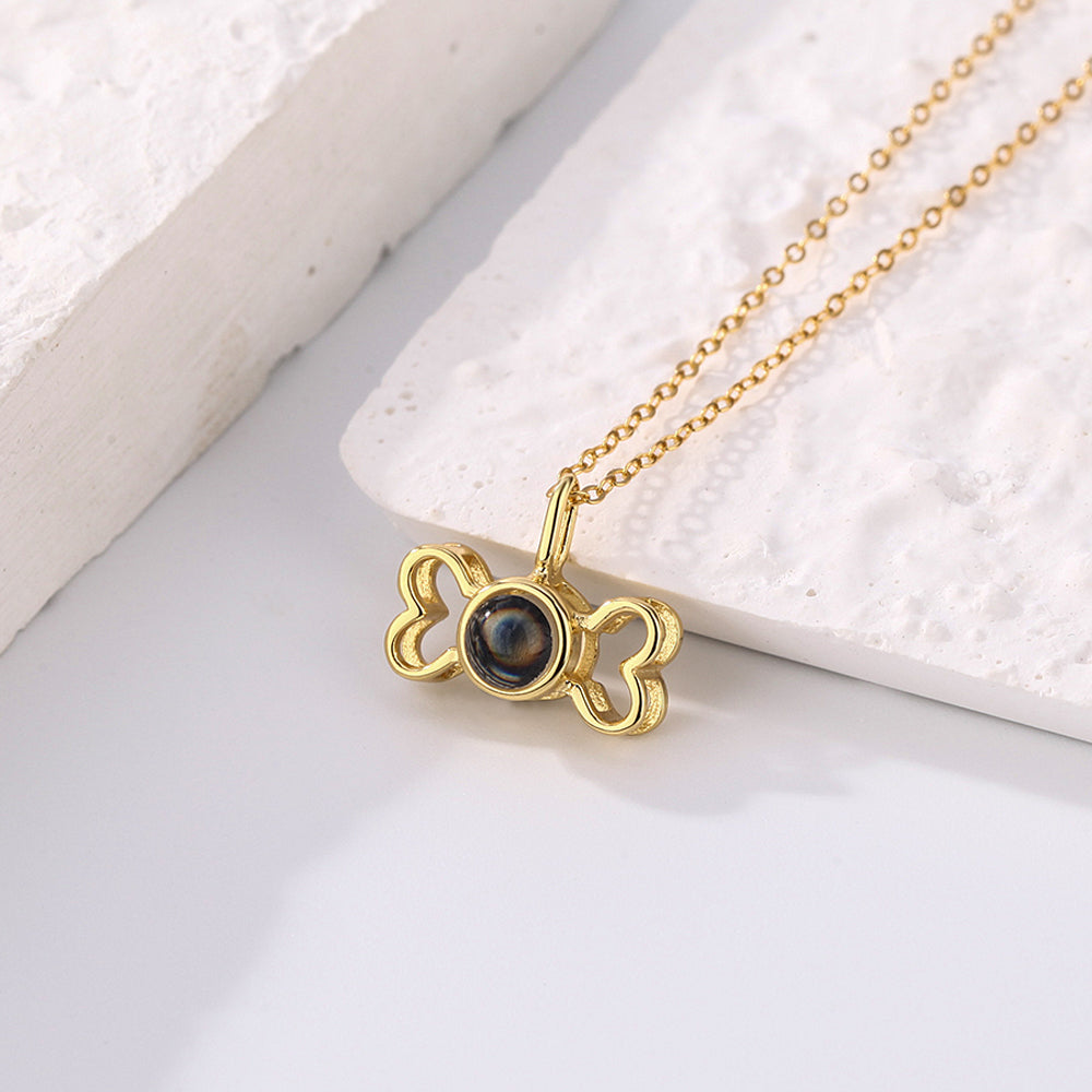 Custom Projection Photo Necklace Cute Puppy Bone Necklace