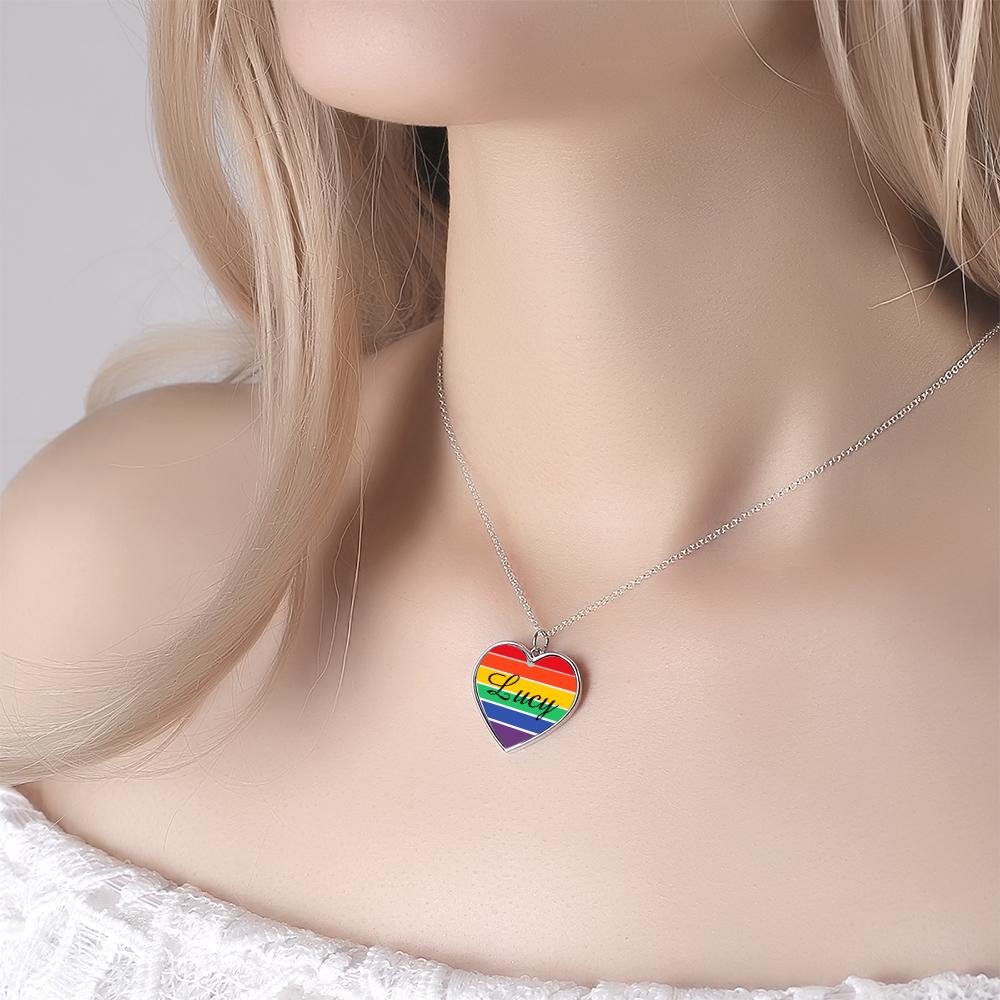 Naszyjnik Tęczowe Serce LGBT Biżuteria