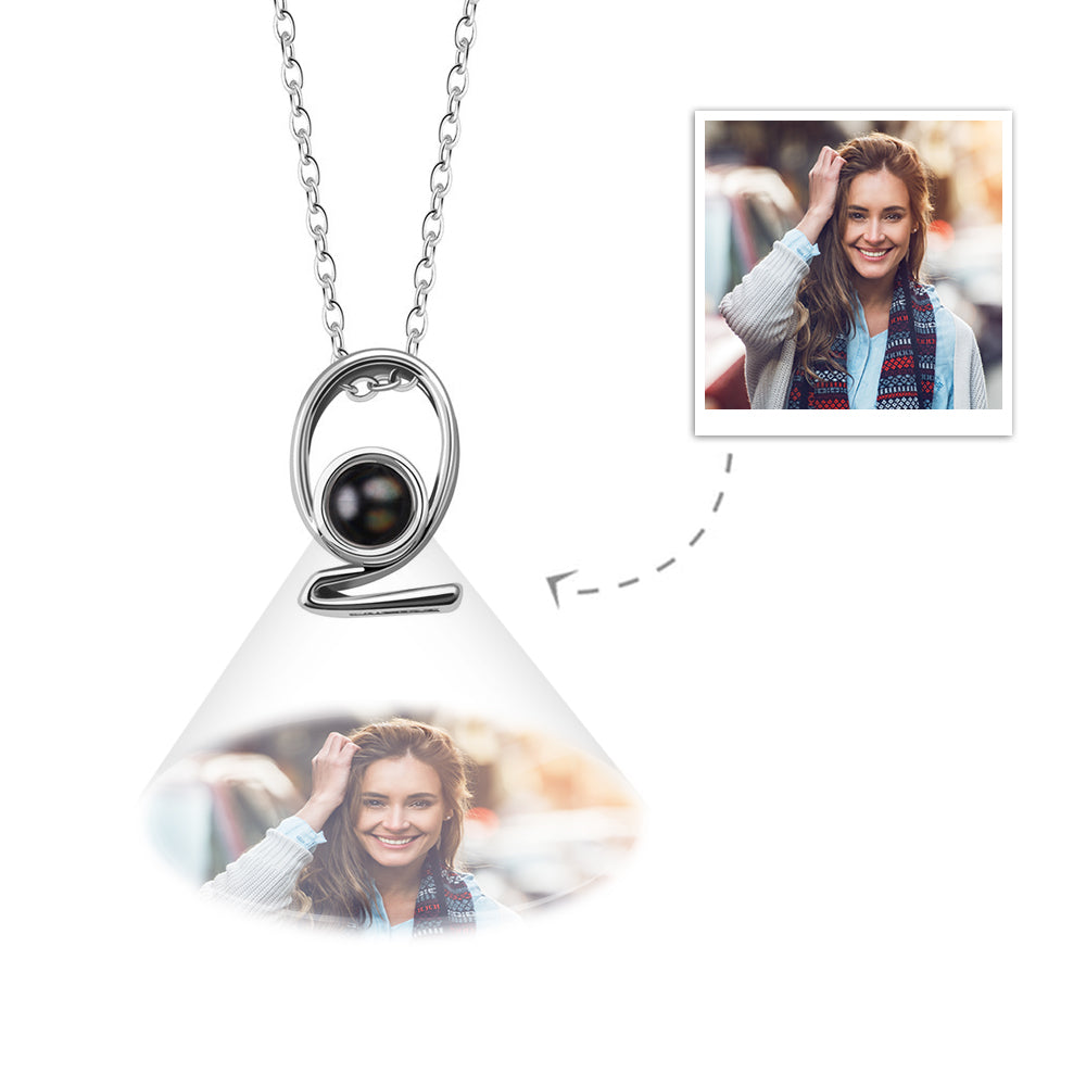 A-Z 26 Letters Custom Projection Necklace 925 Sterling Silver