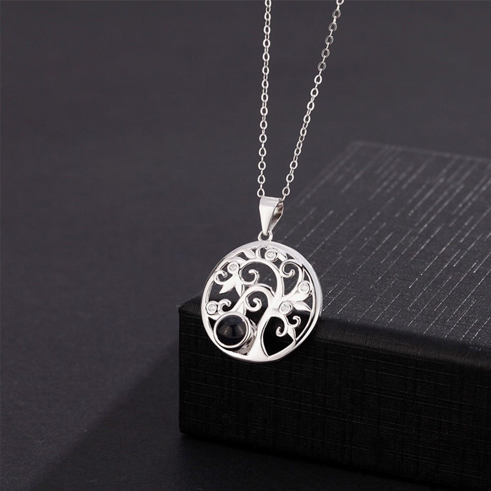 Custom Projection Necklace Love Tree Shape Photo Necklace Gift for Her