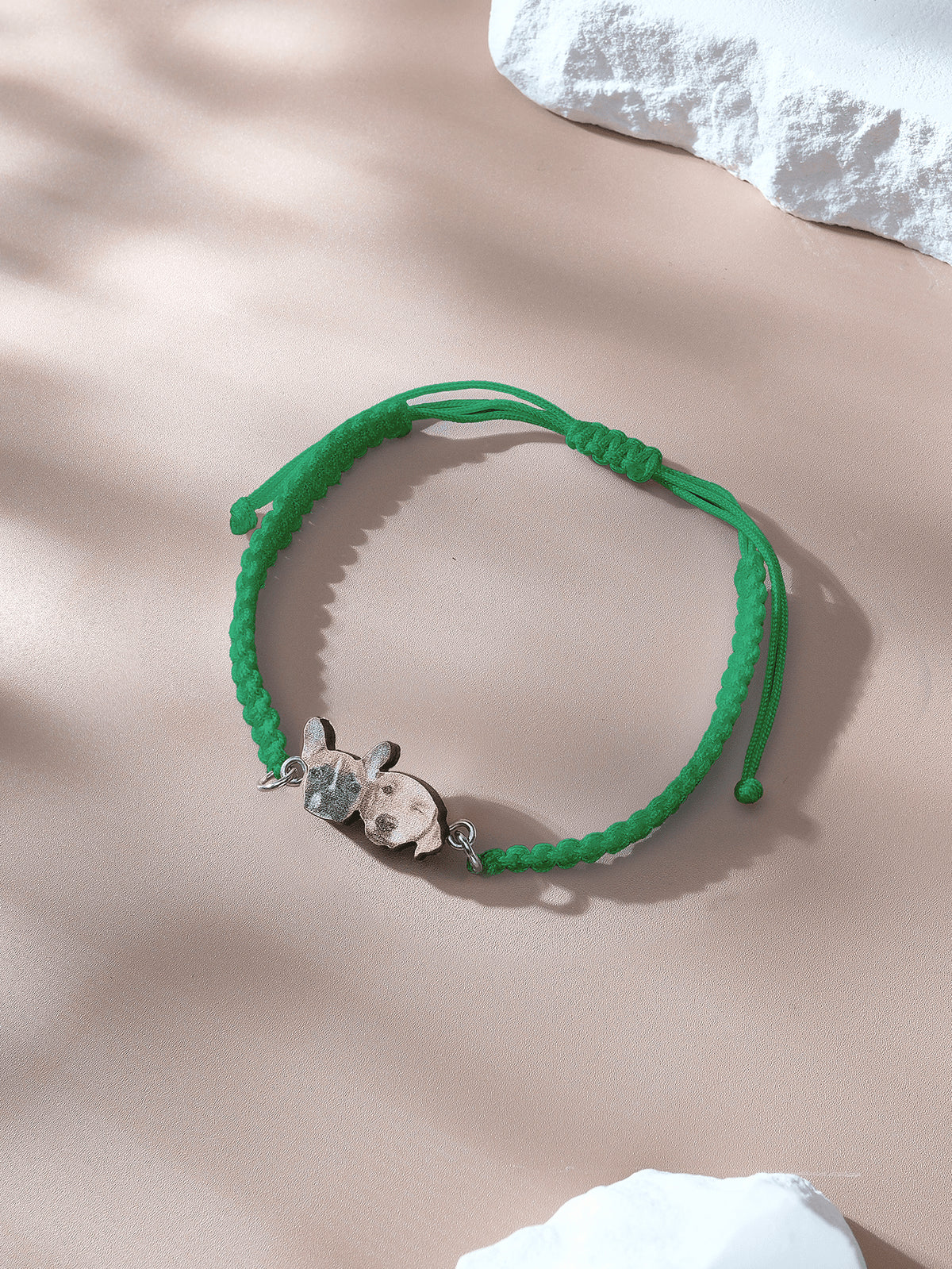 Personalized Pet Portrait Adjustable Braided Bracelet Birthday Gift for Pet Lover