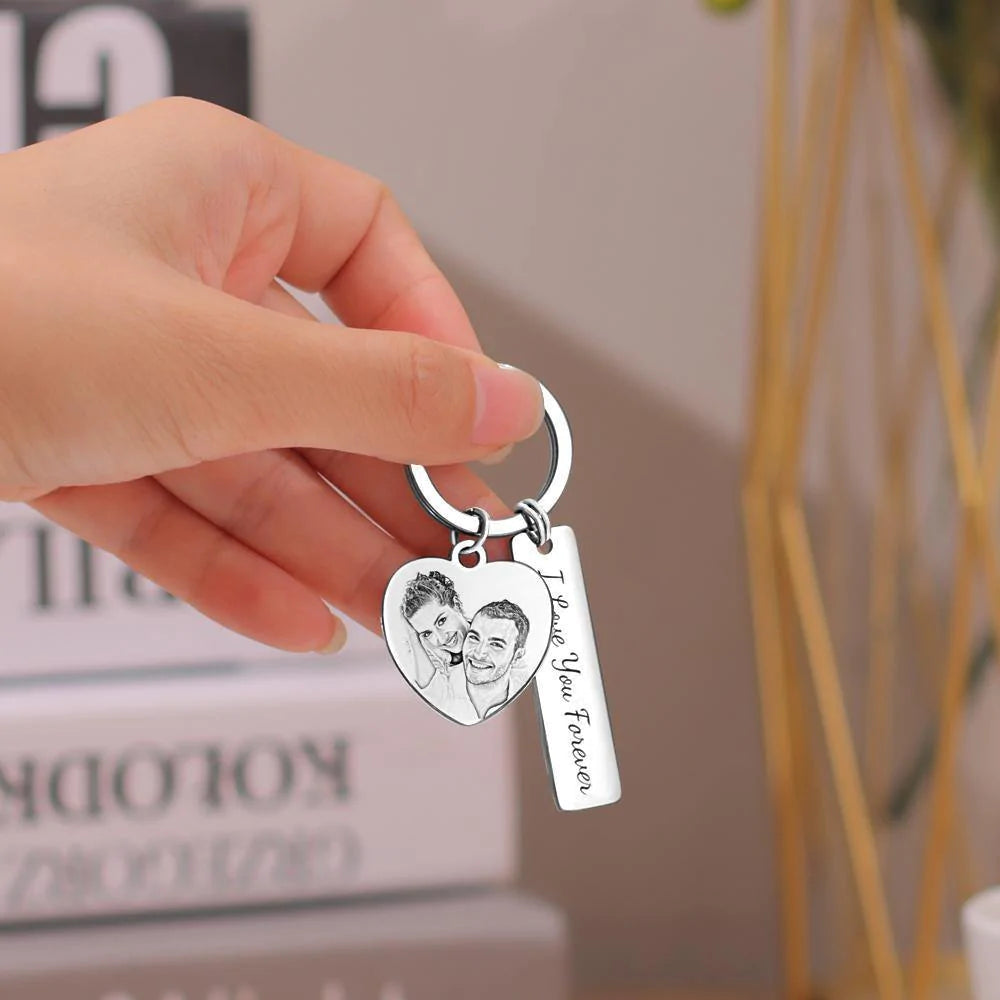 Personalizowany brelok ze zdjęciem, prezent z grawerem na rocznicę