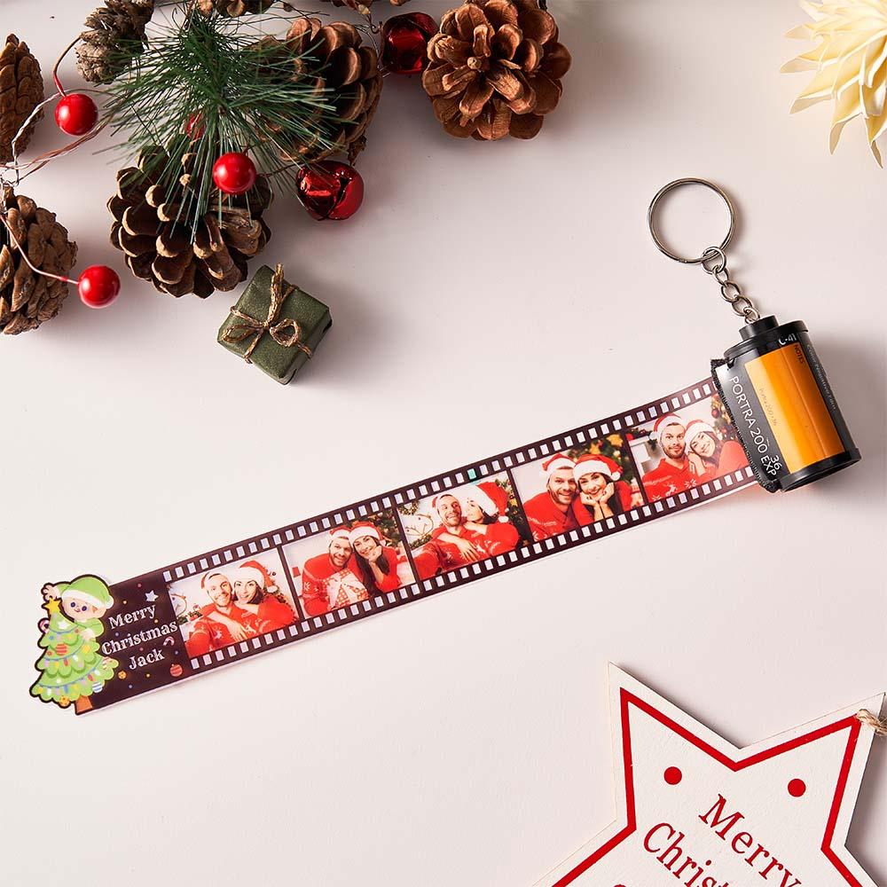 Personalizowany breloczek w kształcie rolki filmu z zdjęciami na prezent świąteczny