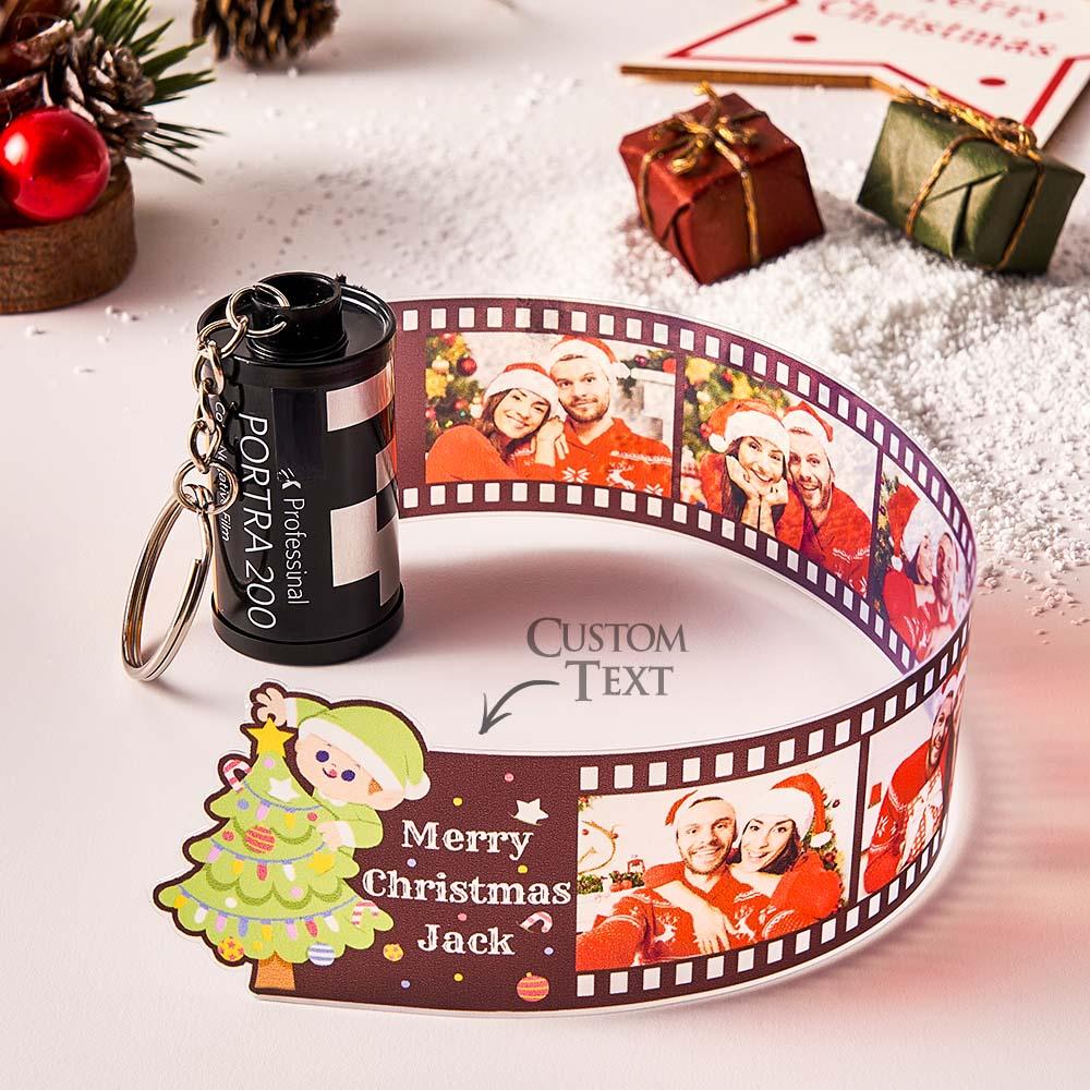 Personalizowany breloczek w kształcie rolki filmu z zdjęciami na prezent świąteczny