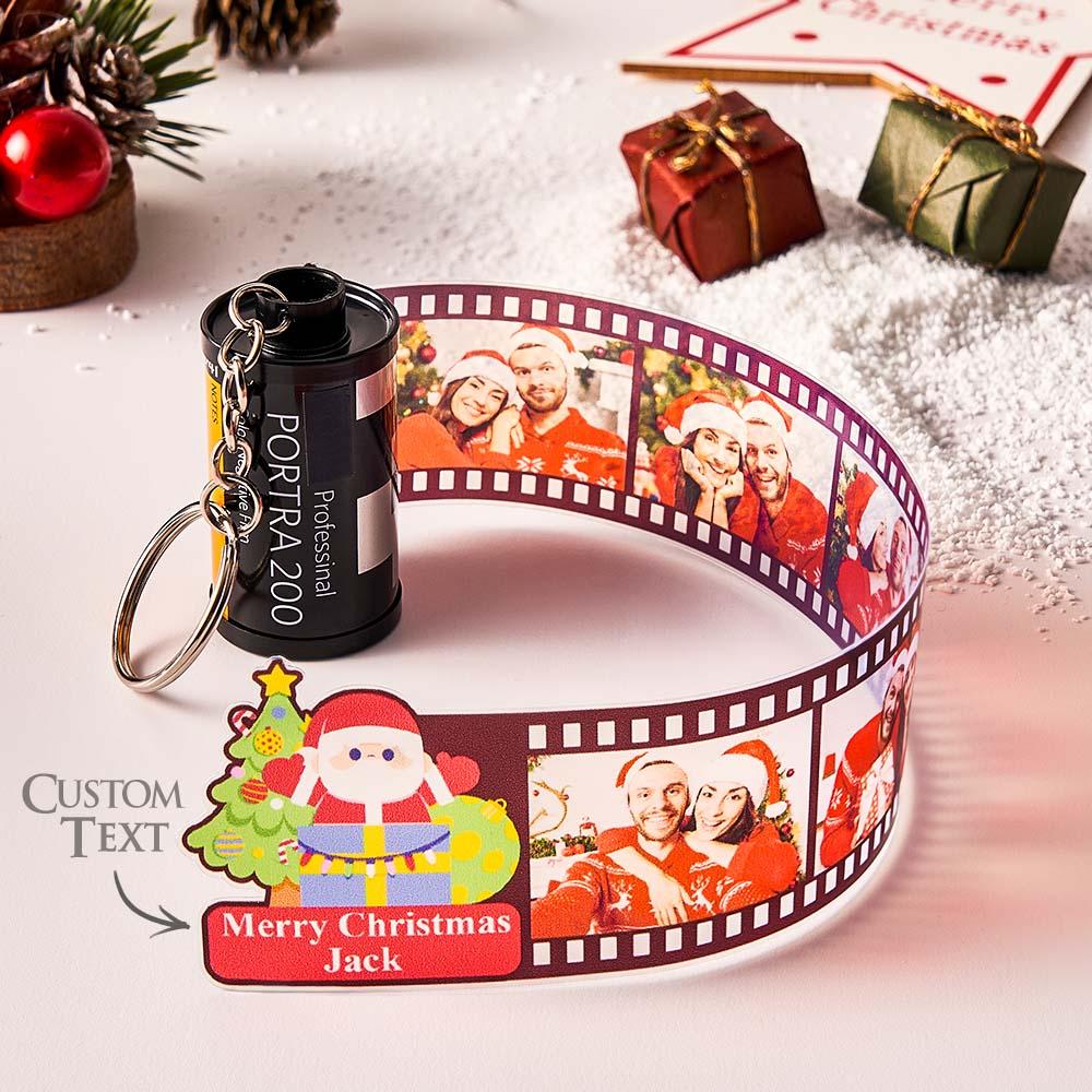 Personalizowany breloczek w kształcie rolki filmu z zdjęciami na prezent świąteczny