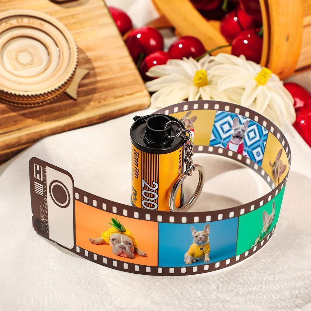 Personalizowany brelok w kształcie rolki filmu dla chłopaka na prezent