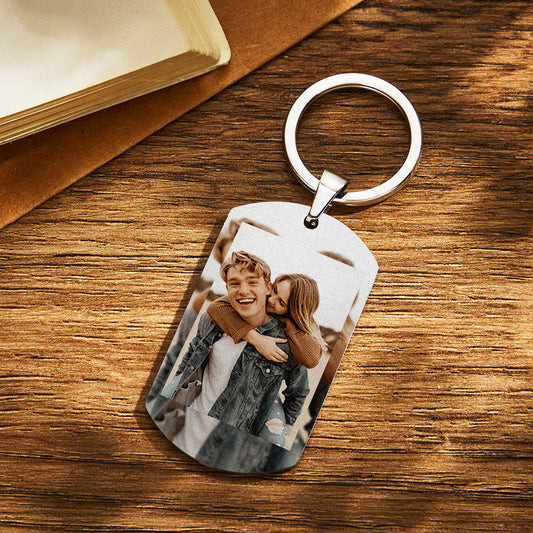 Personalizowany brelok ze zdjęciem dla chłopaka na rocznicę prezent dla niego