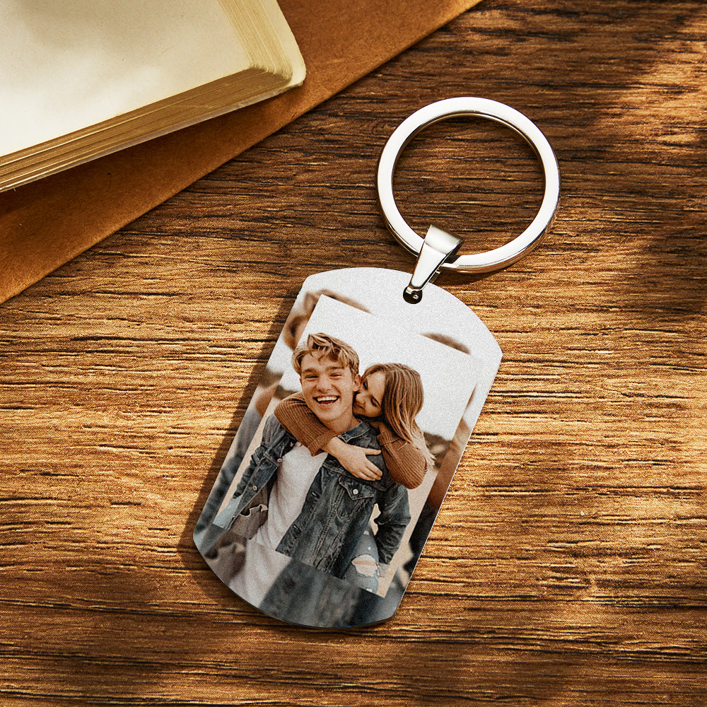 Personalizowany brelok ze zdjęciem dla chłopaka na rocznicę prezent dla niego