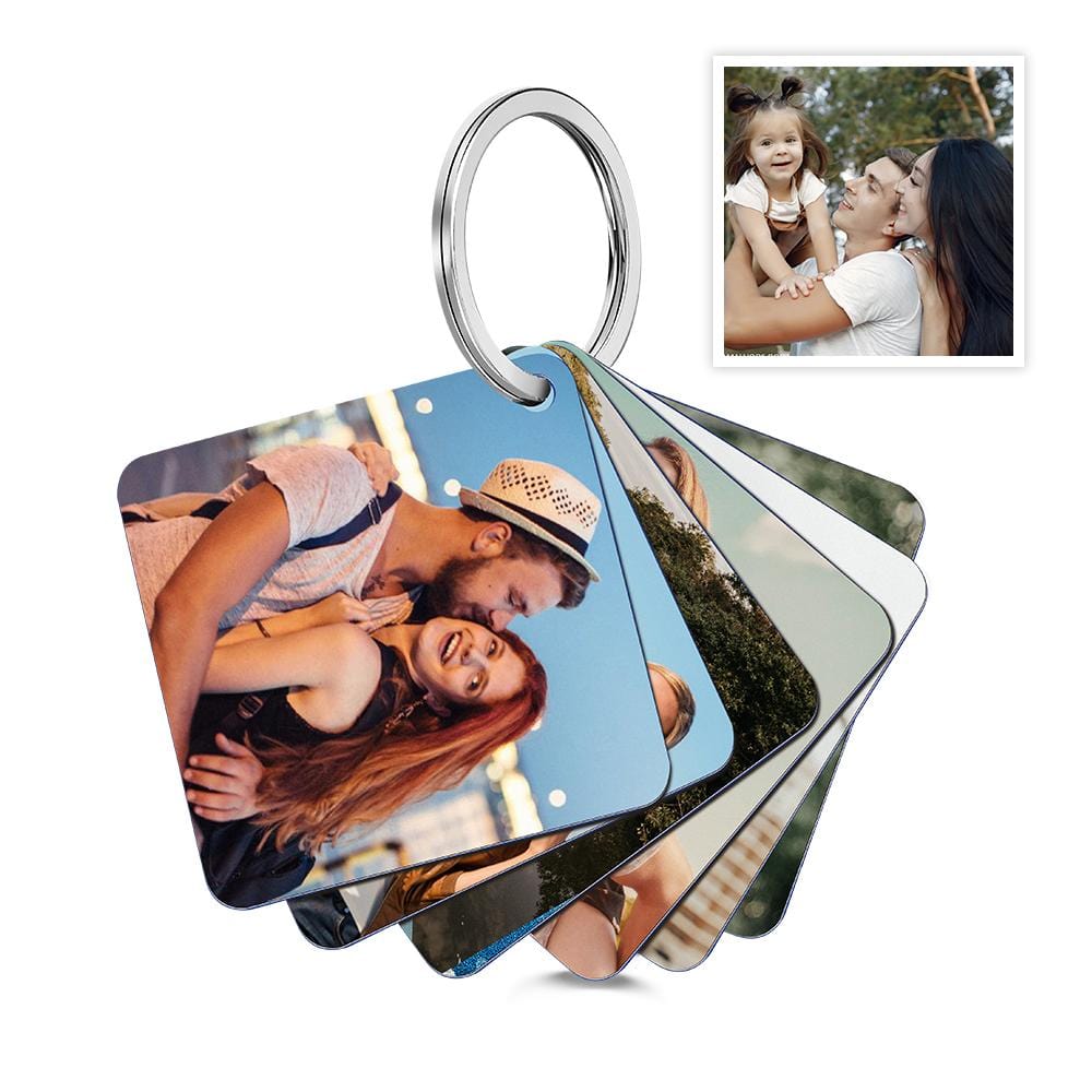Personalizowany brelok z podwójnym zdjęciem, idealny prezent dla niej na urodziny