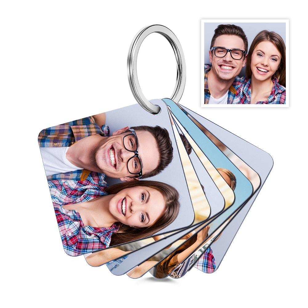 Personalizowany brelok z podwójnym zdjęciem, idealny prezent dla niej na urodziny