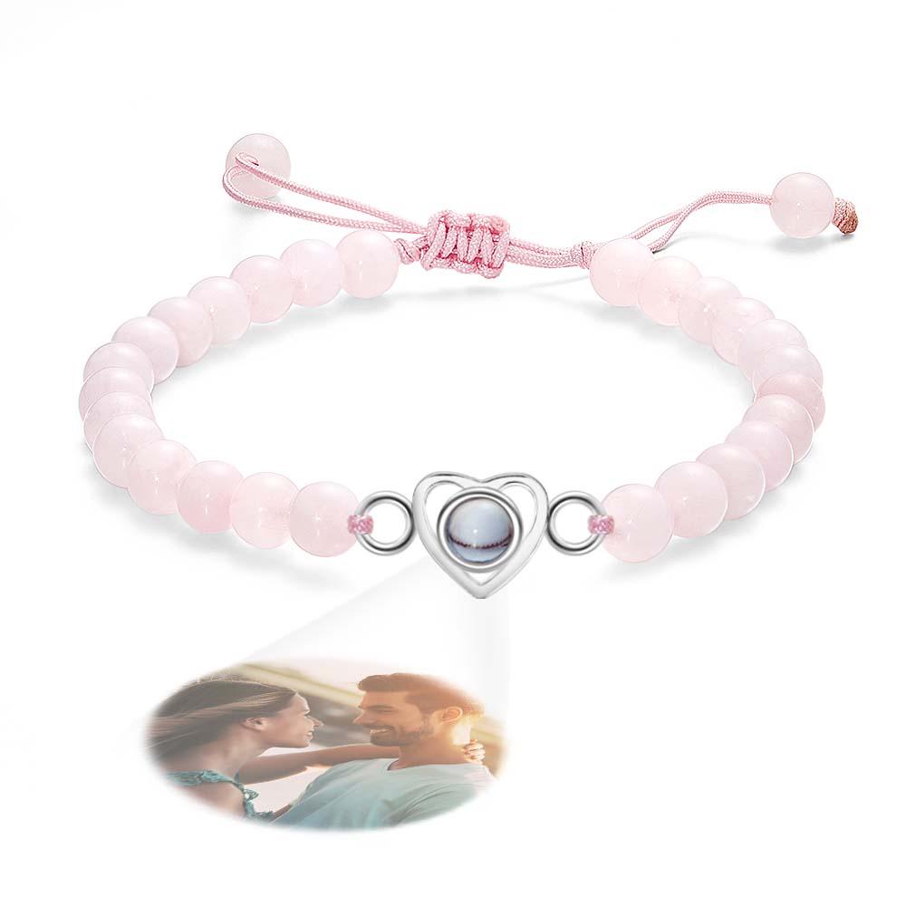 Personalized Photo Projection Beads Bracelet Heart-Shaped Bracelet Beautiful Gift For Her