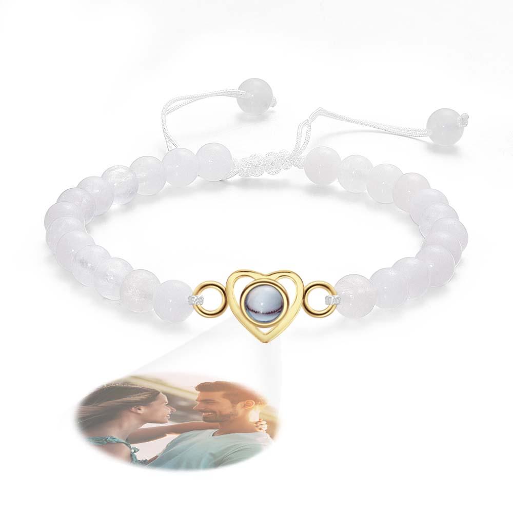 Personalized Photo Projection Beads Bracelet Heart-Shaped Bracelet Beautiful Gift For Her