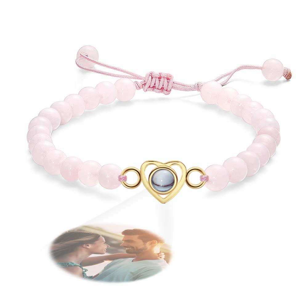 Personalized Photo Projection Beads Bracelet Heart-Shaped Bracelet Beautiful Gift For Her
