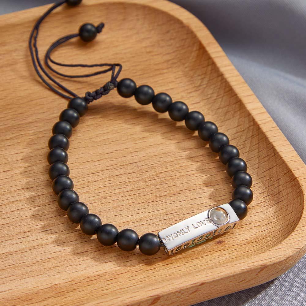 Personalized Photo Projection Beads Bracelet My Only Love Creative Gift For Her