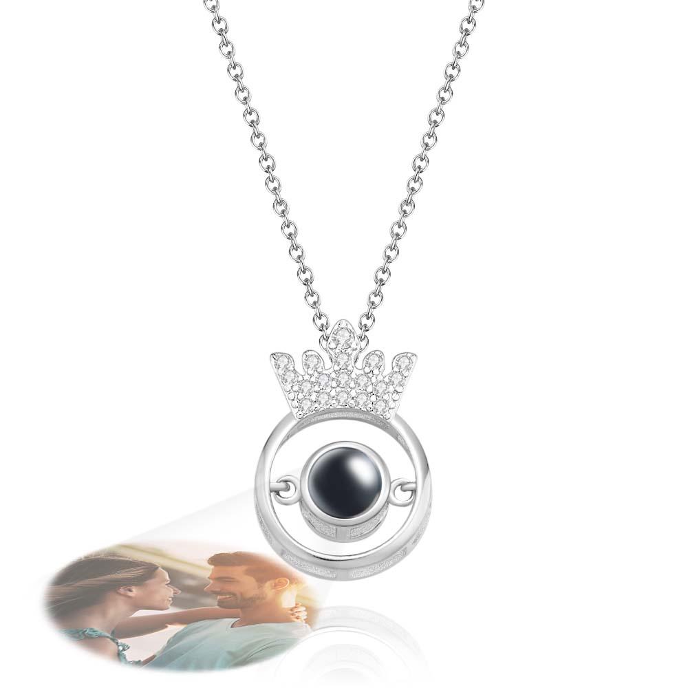 Custom Photo Projection Necklace Fashion Crown Gifts