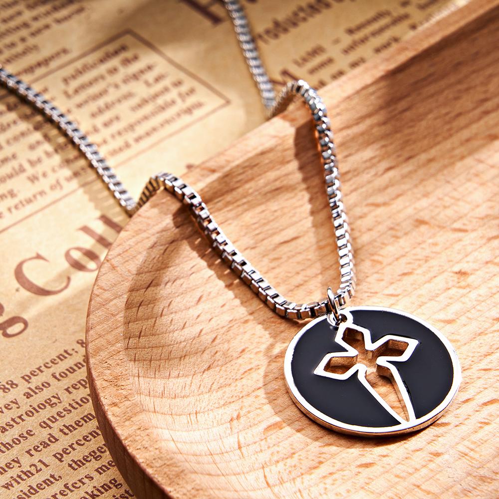 Custom Projection Necklace Love Sword a Pair Gifts for Couple