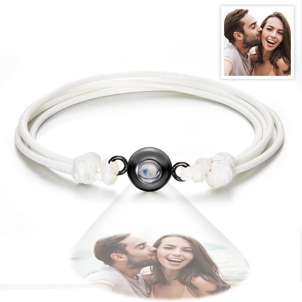 Custom Projection Photo Bracelet Weave Style Colorful Couple Gifts