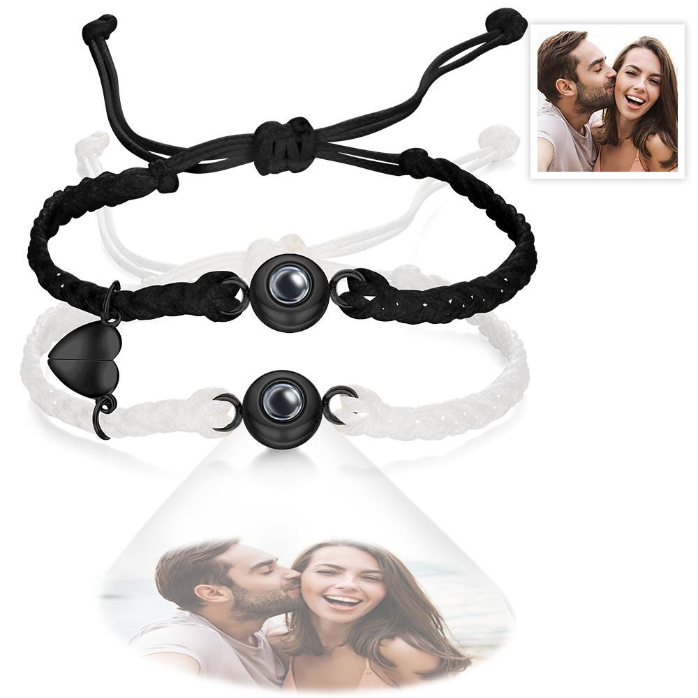 Custom Photo Projection Bracelet Woven Magnetic Bracelet Anniversary Gift
