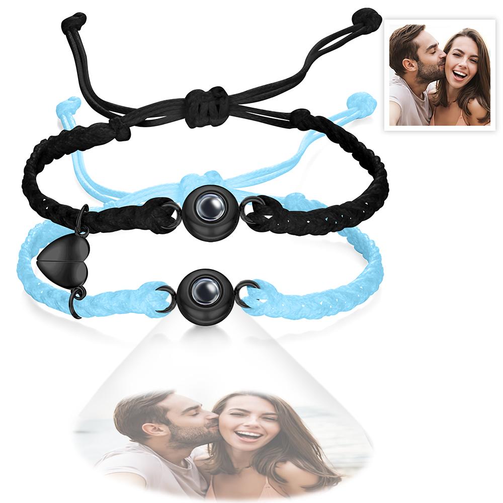 Custom Photo Projection Bracelet Woven Magnetic Bracelet Anniversary Gift