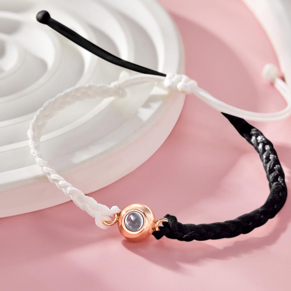 Custom Photo Projection Bracelet Black and White Colorblock Bracelet Creative Gift
