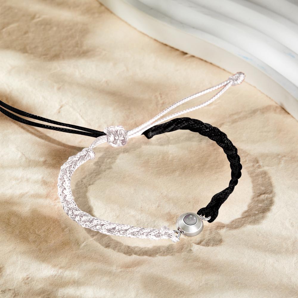 Custom Photo Projection Bracelet Black and White Colorblock Bracelet Creative Gift