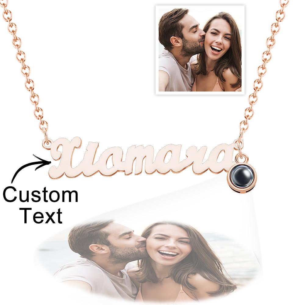 Custom Photo Projection Necklace Personalized Name Necklace Creative Gift for Women