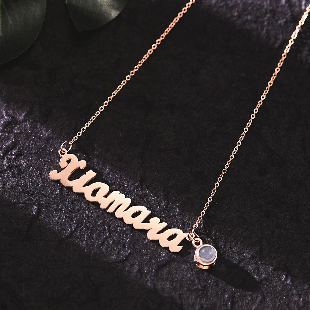 Custom Photo Projection Necklace Personalized Name Necklace Creative Gift for Women