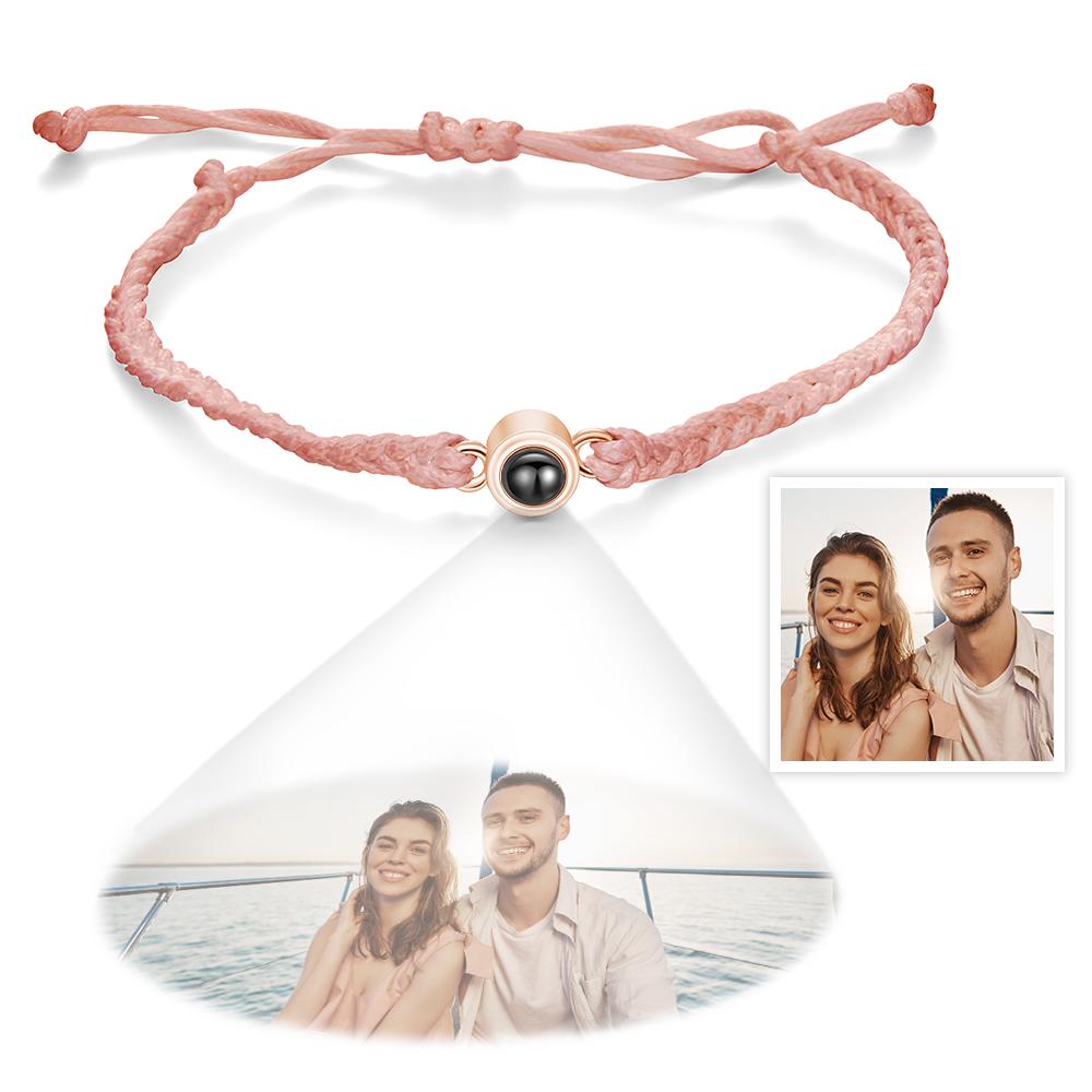 Custom Projection Bracelet Simple Woven Couple Bracelet Valentines Gift