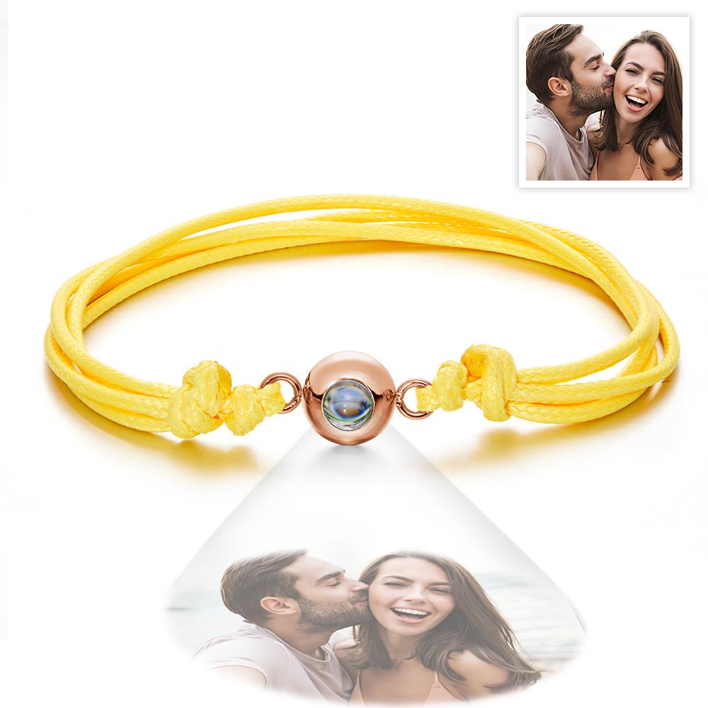 Custom Projection Photo Bracelet Weave Style Colorful Couple Gifts