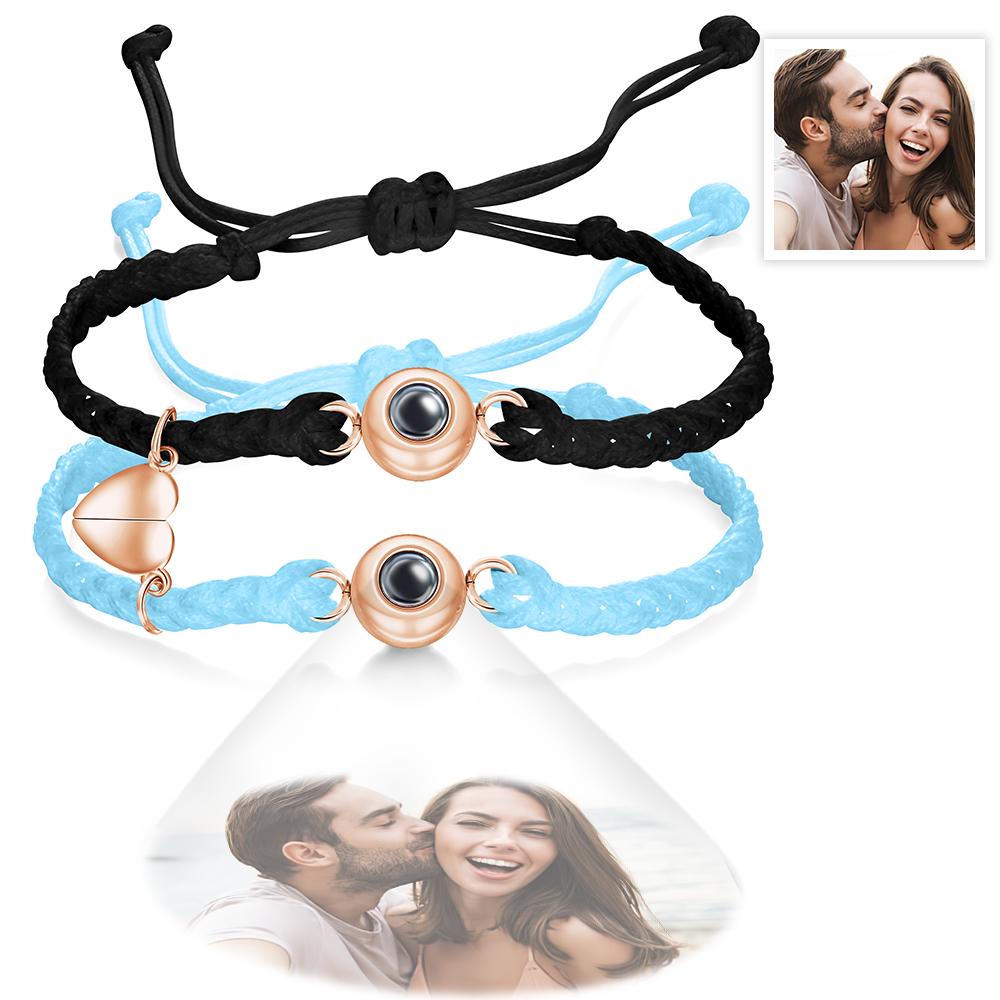 Custom Photo Projection Bracelet Woven Magnetic Bracelet Anniversary Gift