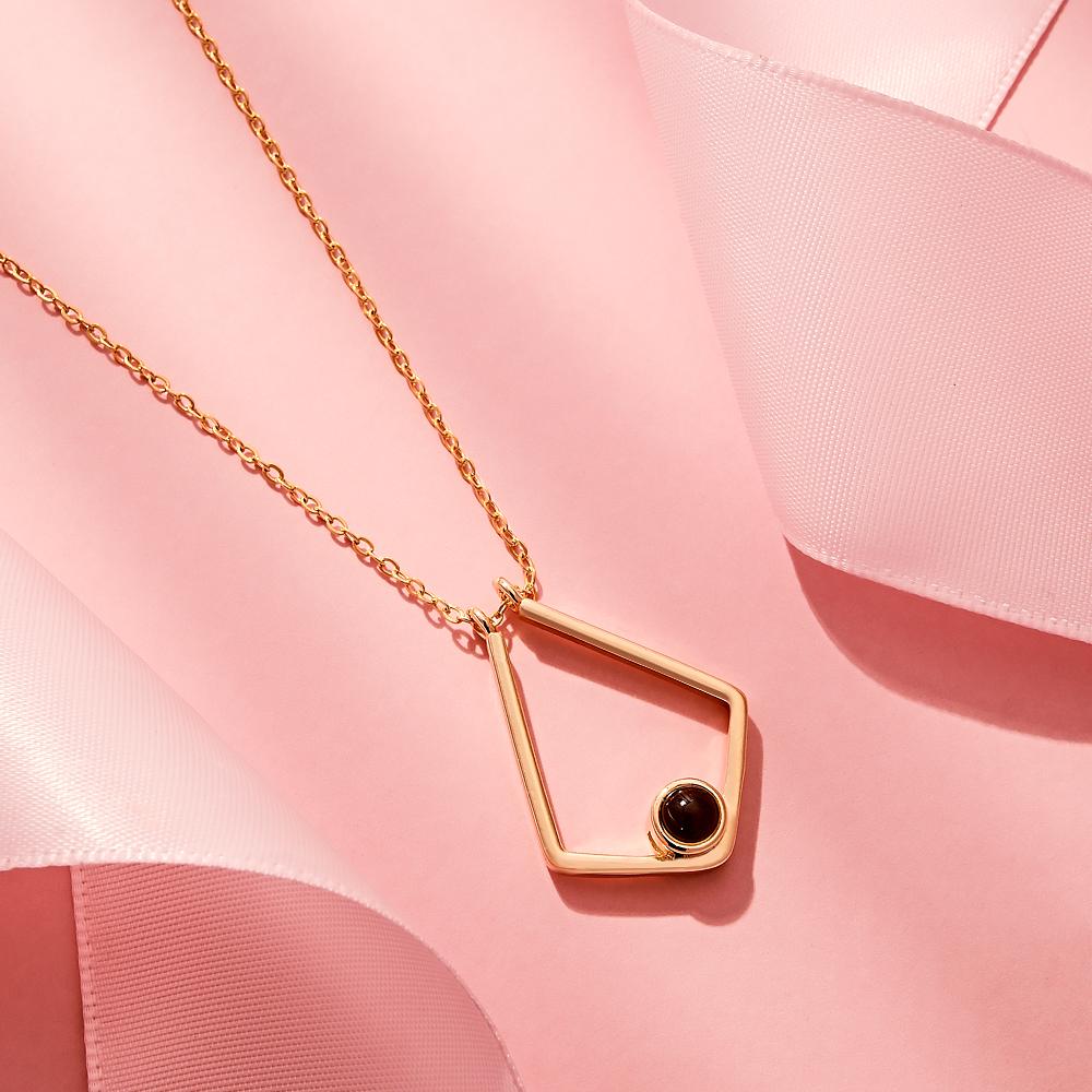 Photo Projection Necklace Custom Picture Polygon Memorial Necklace