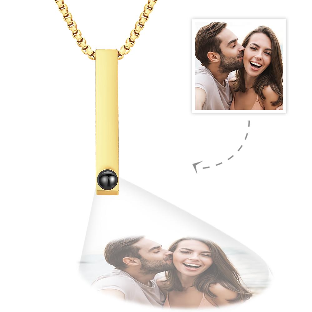 Photo Projection 3D Bar Necklace Vertical Bar Necklace Gifts For Father