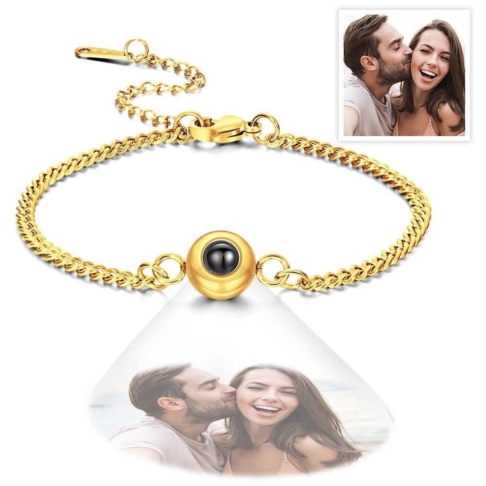 Custom Projection Bracelet Anniversary Fashion Titanium Steel Gifts for Man
