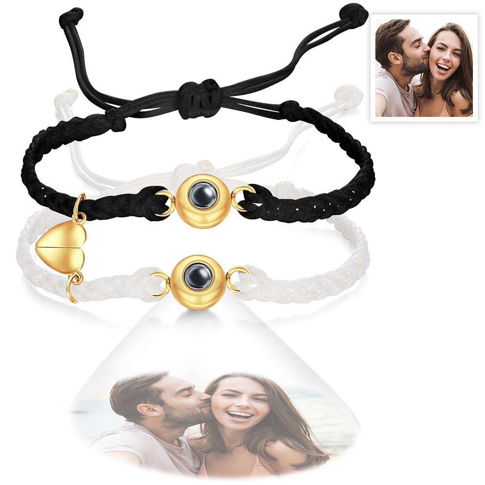 Custom Photo Projection Bracelet Woven Magnetic Bracelet Anniversary Gift