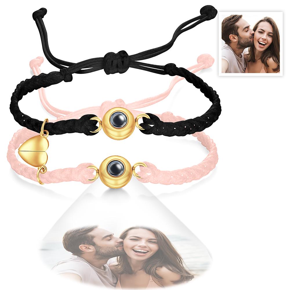 Custom Photo Projection Bracelet Woven Magnetic Bracelet Anniversary Gift