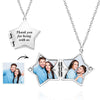 Star Locket Photo Necklace Personalized Engraved Memorial Picture Pendant Gift For Her