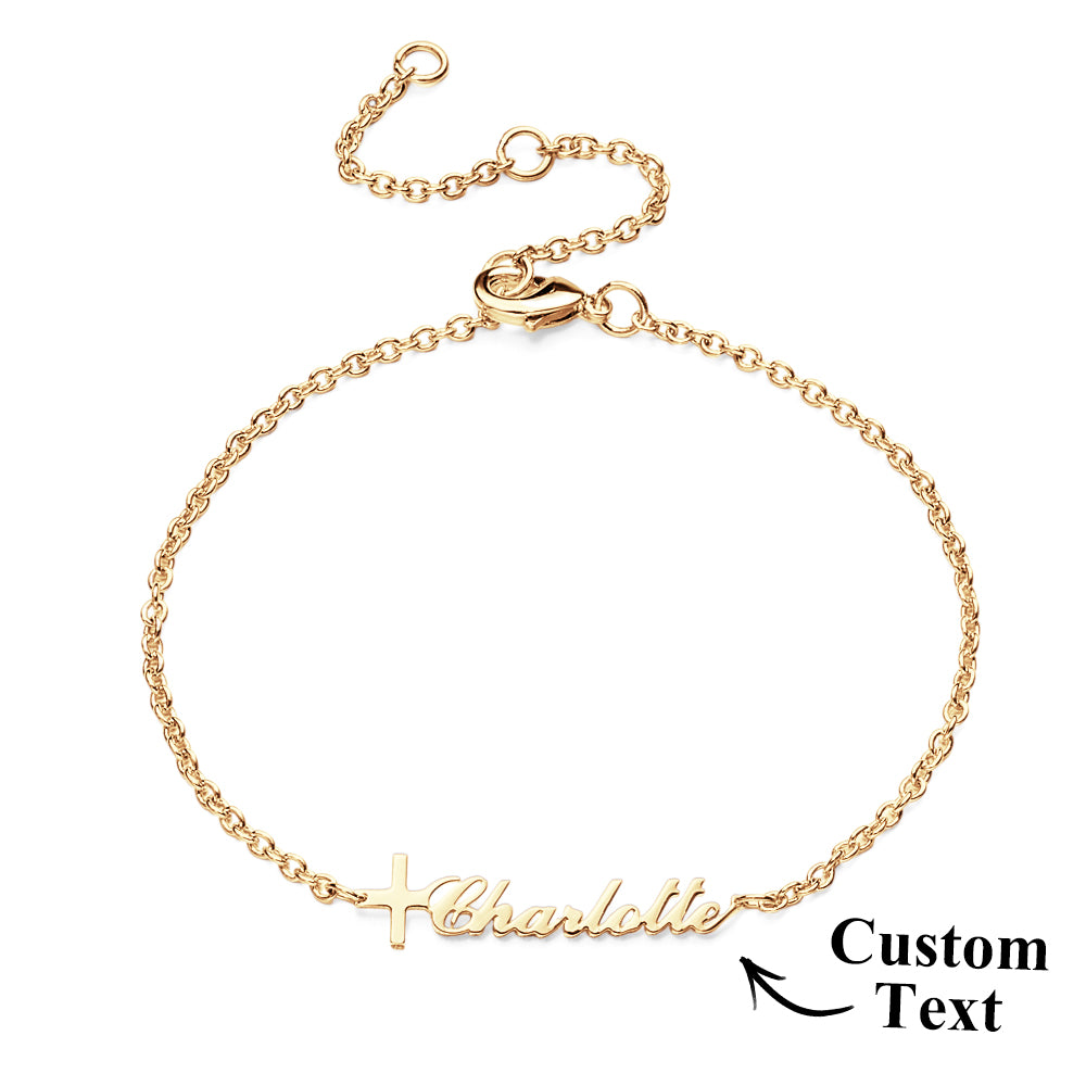 Custom Name Cross Bracelet | Personalized Jewelry for Unique Style