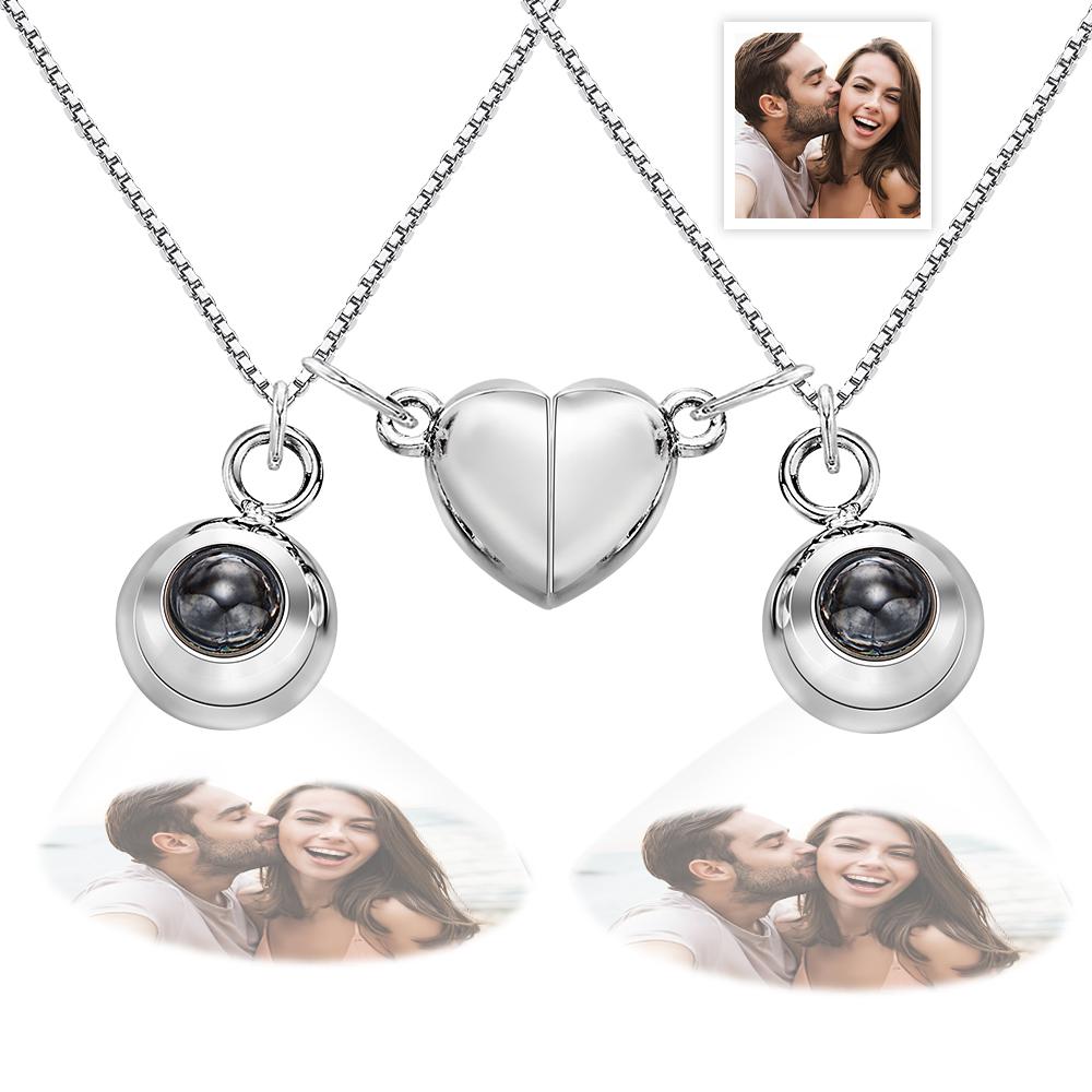 Photo Projection Magnetic Necklace Romantic Memorial Picture Couple Necklace
