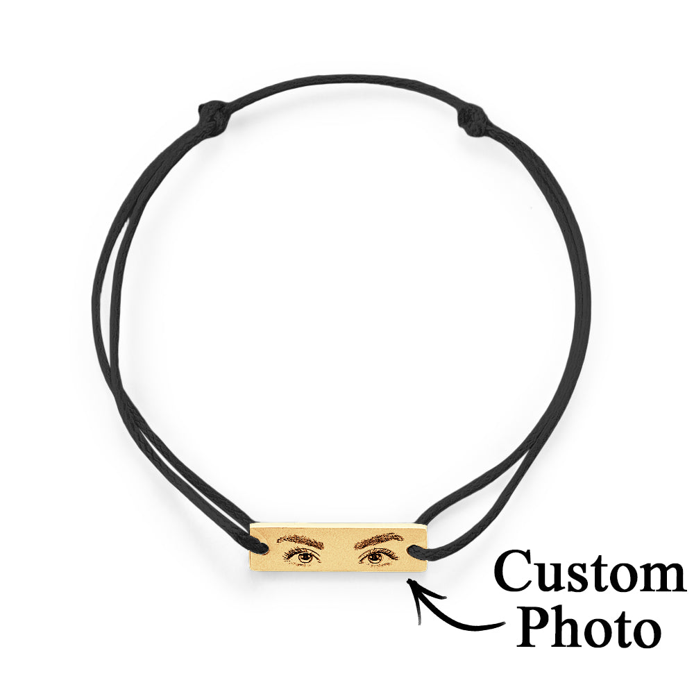 Custom Engraved Bracelet With Eyes Photo Eyes of Love Bracelet