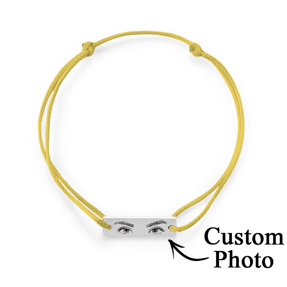Custom Engraved Bracelet With Eyes Photo Eyes of Love Bracelet