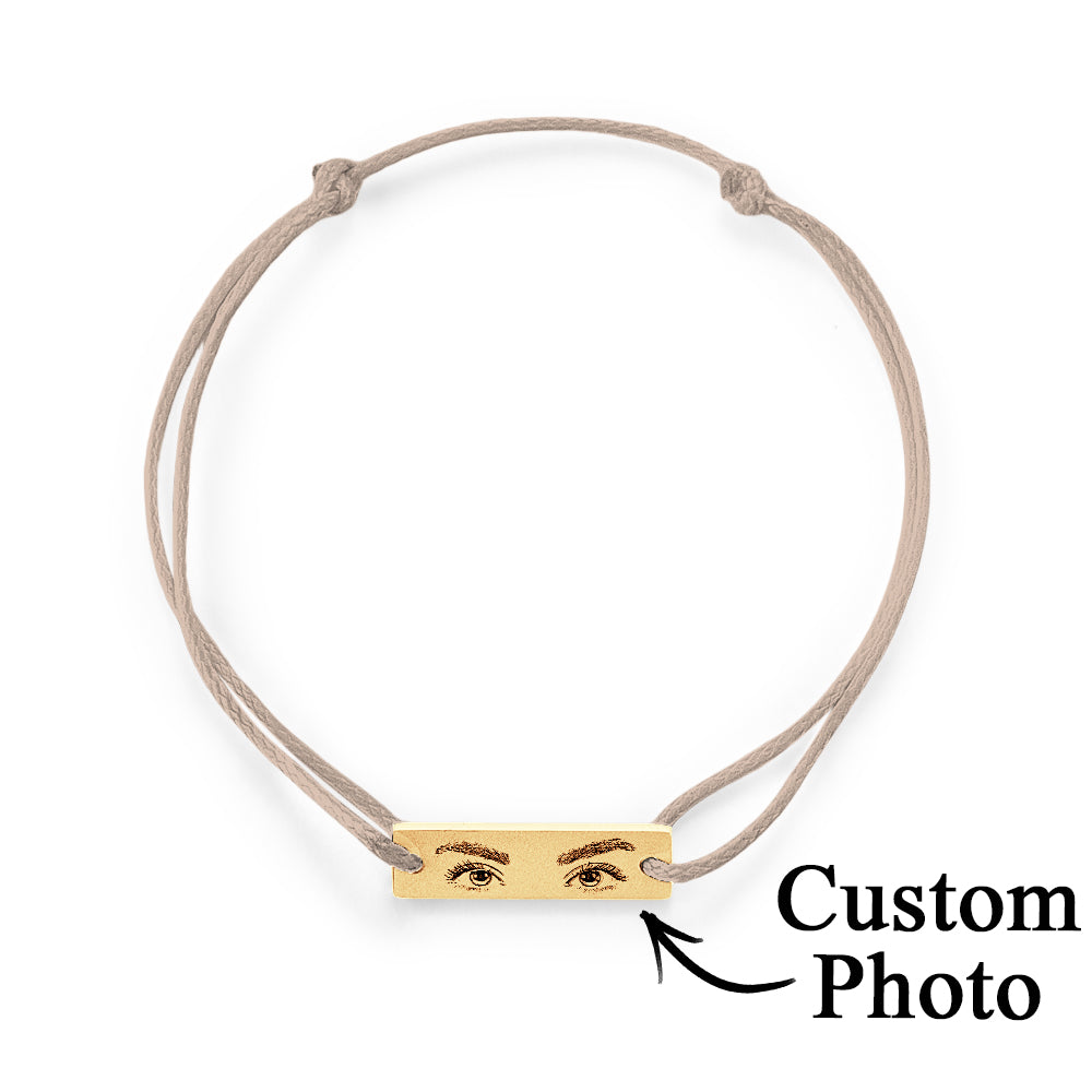 Custom Engraved Bracelet With Eyes Photo Eyes of Love Bracelet