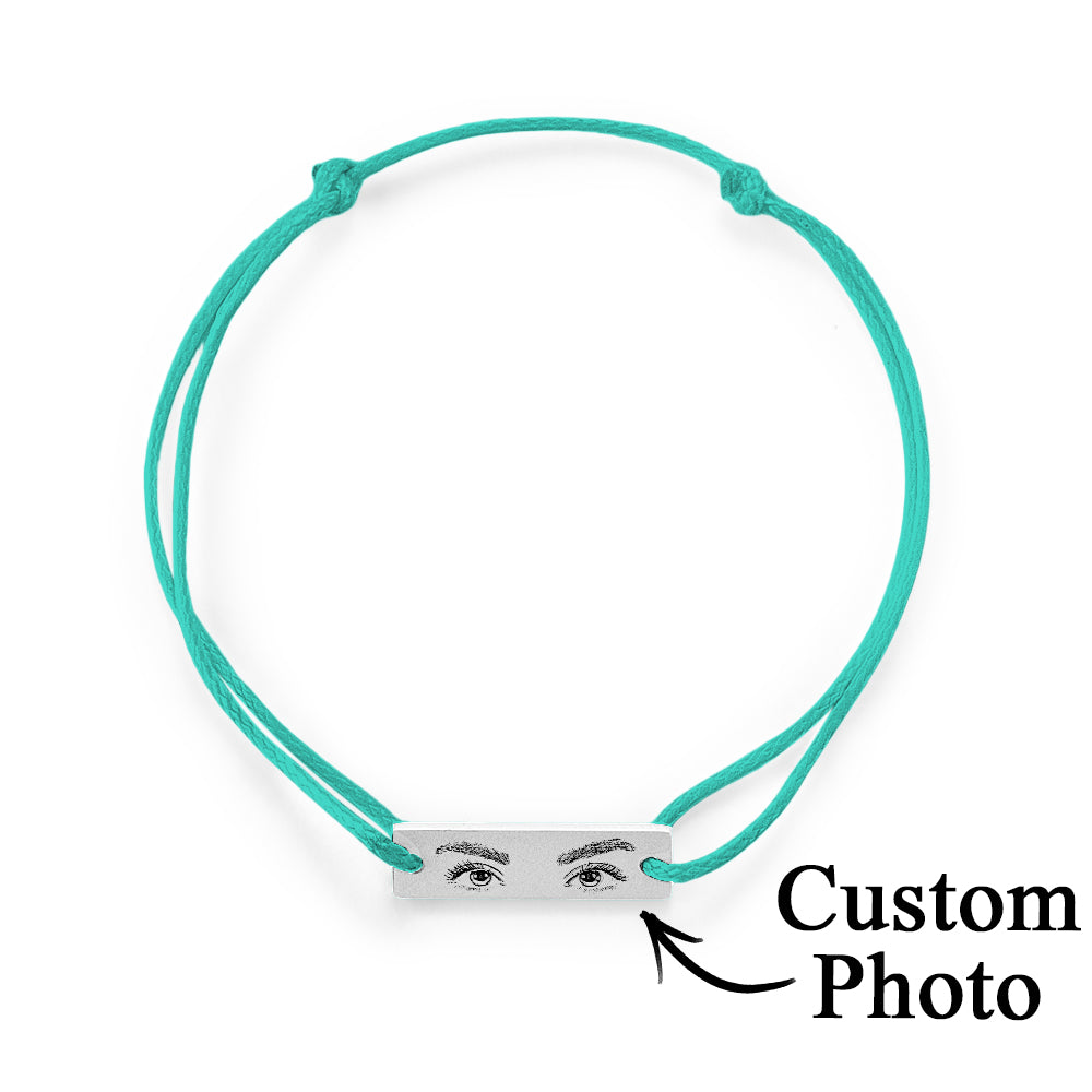 Custom Engraved Bracelet With Eyes Photo Eyes of Love Bracelet