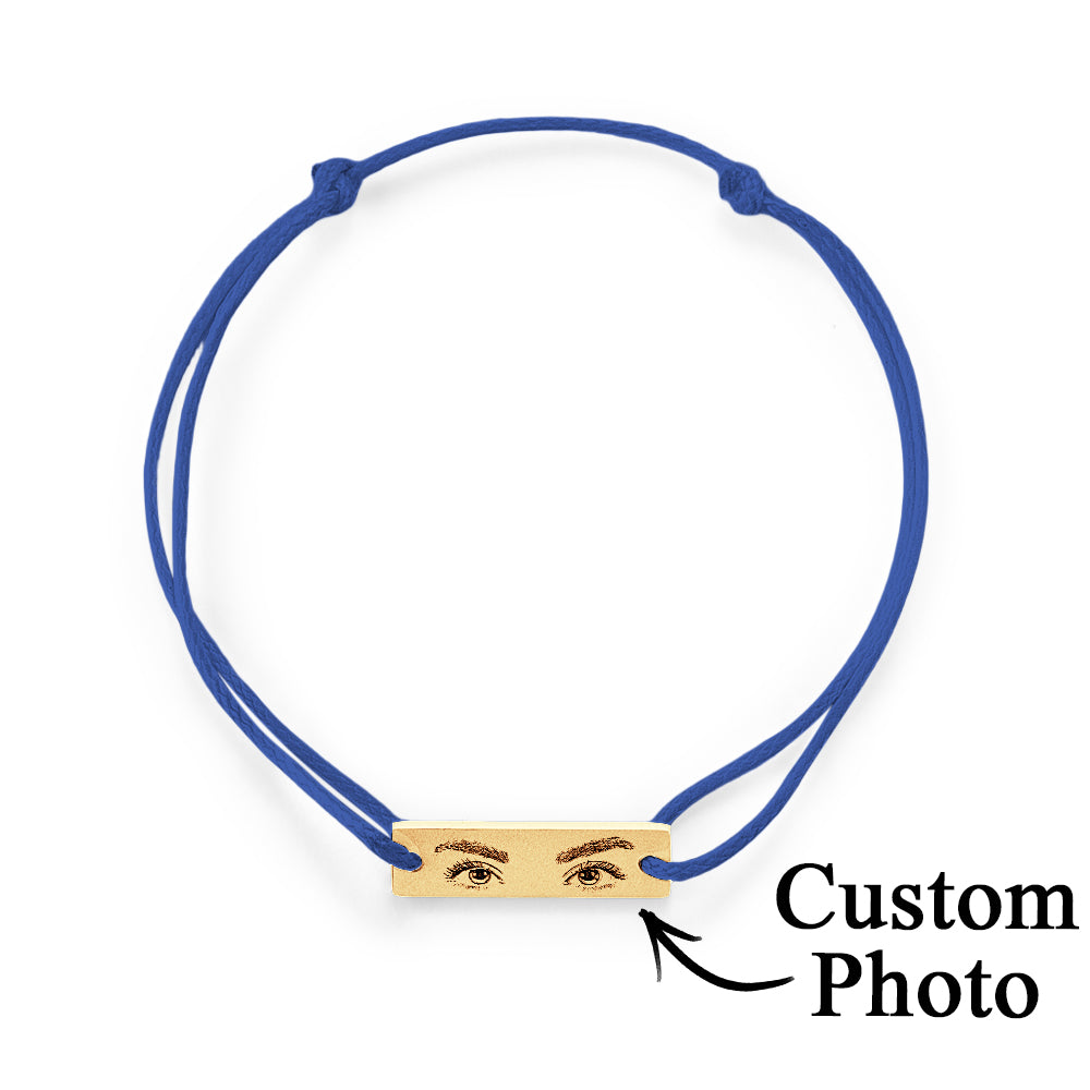 Custom Engraved Bracelet With Eyes Photo Eyes of Love Bracelet
