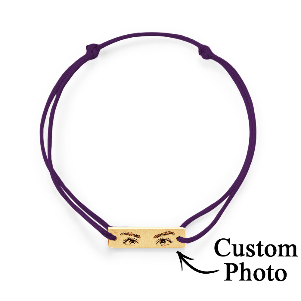 Custom Engraved Bracelet With Eyes Photo Eyes of Love Bracelet